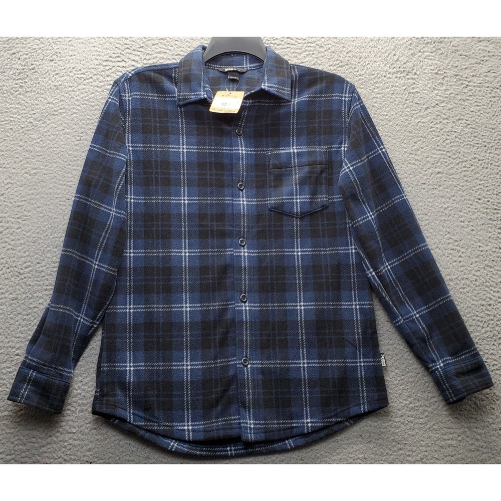Eddie Bauer Quest Fleece Shirt Mens Small Multi Plaid Long Sleeve Button Up